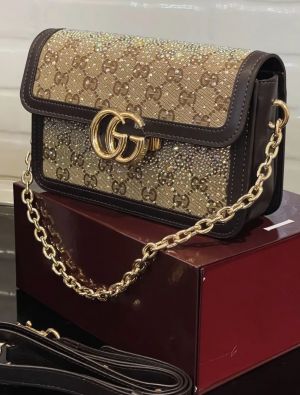 GUCC.I MARMONT GG CANVAS WITH RHINESTONE PREMIUM WITH OG DOUBLE BOX PACKING