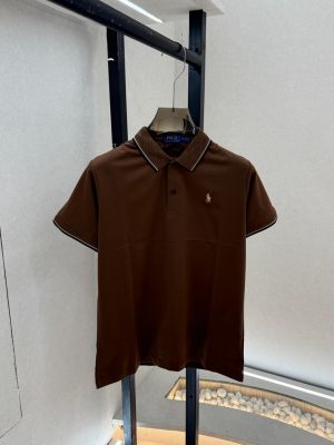 Ralp h Lauren Brown Embroidery Logo Premium Collar Neck Polo T-shirt With Brand Box Packing F3688-BR