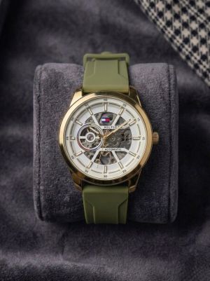 Tommy_hilfiger Automatic Silicon Green-Gold-White 260