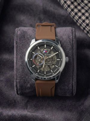 Tommy_hilfiger Automatic Silicon Brown-Silver-Black 261