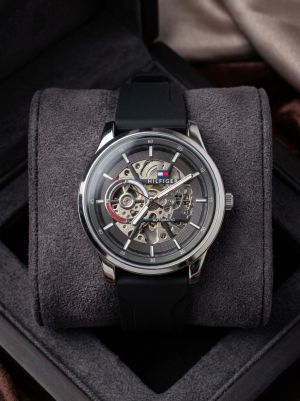 Tommy_Hilfiger Premium Automatic Silicon Silver Black 237