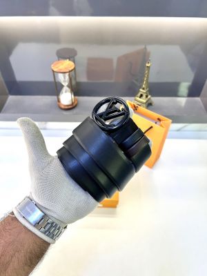Lv_ Black Reversible Belt Fa 677