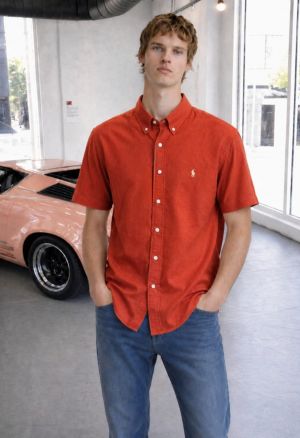 RALP-H L-AUREN P-OLO IMPORTED STORE ARTICLE SHIRT  leelan fabric