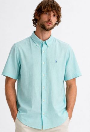 RALP-H L-AUREN P-OLO IMPORTED STORE ARTICLE SHIRT  leelan fabric