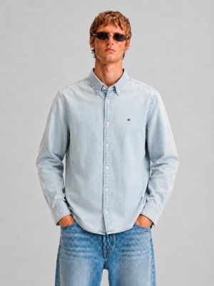 Tomm-y Hilfiger IMPORTED STORE ARTICLE DENIM SHIRT LIGHT GREEN SET