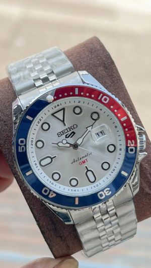 SEIK O 5 SPORTS GMT MOVEMENT LIKE AUTO OG LOCK Red blue296