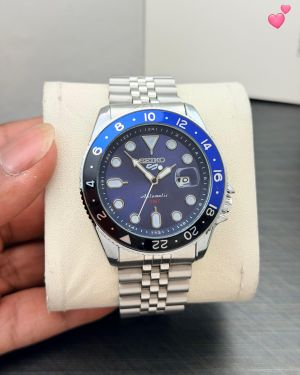 SEIK O 5 SPORTS GMT MOVEMENT LIKE AUTO OG LOCK BLUE 295