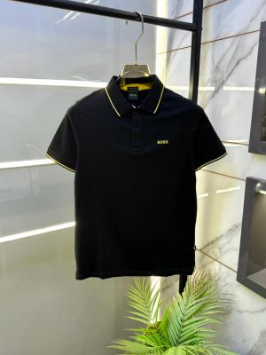 Hugo_Boss Black Premium Collar Neck Polo T-shirt F1040-BL