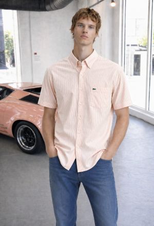 Lacost-e IMPORTED STORE ARTICLE DESIGNER SHIRT ORANGE
