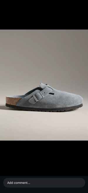 birkenstock Boston Grey with sole branding fix