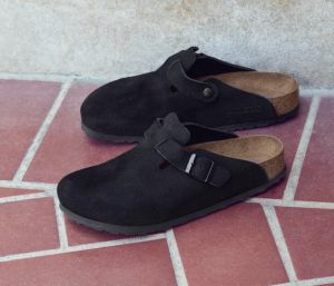 birkenstock Boston Black with sole branding fix 