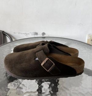 birkenstock Boston Brown with sole branding fix 