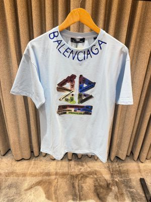 BALENCIAGA IMPORTED PRINTED PREMIUM BLUE TSHIRT