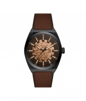 FOSSIL EVERETT LEATHER BROWN AUTOMATIC