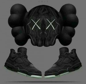 nikee Jordan retro 4 Black Kaws sale