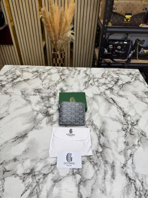 Goyar_d Signature Chevron Compact Wallet With Box And Dust Bag (Grey)