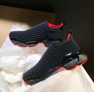 Christia n Louboutin Spike Sock Black Sneaker