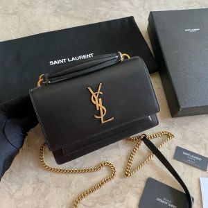 Ysl_Sunset_Top_Handle_Black_Gold_Crossbody_Bag_With_Original_Box_And_Dustcover
