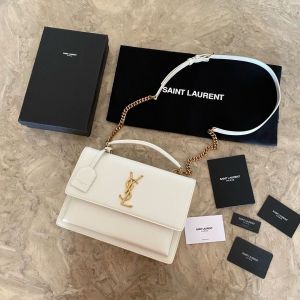 Ysl_Sunset_Top_Handle_White_Crossbody_Bag_With_Original_Box_And_Dustcover