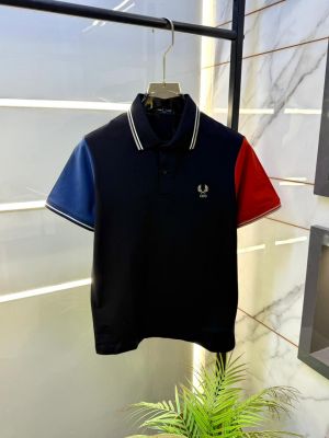 Fred Perry Black Polo Premium Collar Neck T-shirt F3601-B2