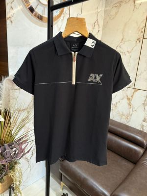 ARMAN I EXCHANGE PREMIUM POLO NECK T-SHIRTS BLACK 
