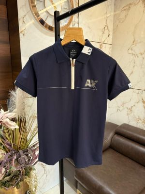 ARMAN I EXCHANGE PREMIUM POLO NECK T-SHIRTS NAVY