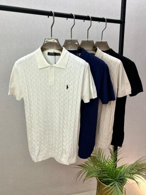 Ralp h Lauren Polo Imported knitted Navy Super Premium Collar Neck T-shirt F3560-NY