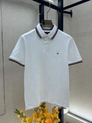 Tommy_Hilfiger White Polo Premium Collar Neck T-shirt F3724-WH