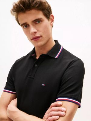 Tommy_Hilfiger Black Polo Premium Collar Neck T-shirt F3724-BL
