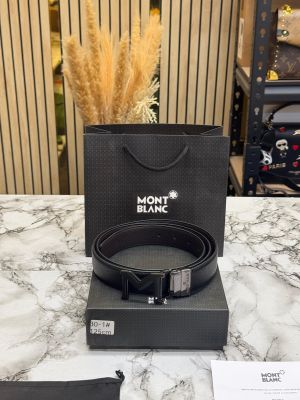 Mont Blanc Signature M Logo Formal Leather Belt (30-1)