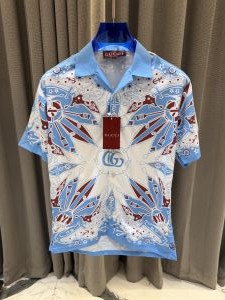 Gucc_i Premium Blue Shaded Imported Shirt