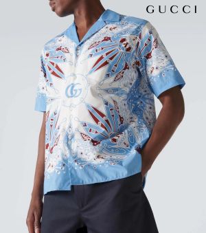 Gucc_i Premium Blue Shaded Imported Shirt