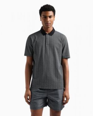 Arman_i Exchange All Over Monogram Printed Imported Premium Polo T-shirt (DN 524)