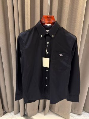 Gant Pocket Logo Full Sleeves Shirt Black