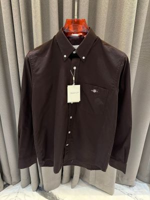 Gant Pocket Logo Full Sleeves Shirt Dark Brown 