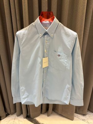 Gant Pocket Logo Full Sleeves Shirt Sky Blue