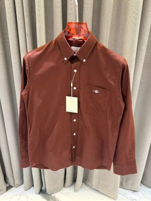 Gant Pocket Logo Full Sleeves Shirt Mud Brown