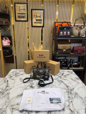 Coac_h Mini Boston Top Handle Crossbody Bag With Box And Dust Bag (Coffee-911)