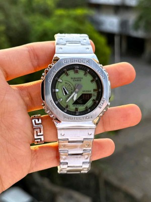 G SHOCK GA 2100 Silver Green dial