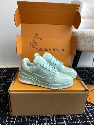 Loui.s Vuitton lv trainer mint green double box premium shoes