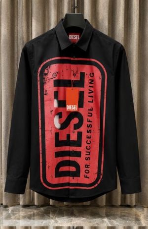 DIESE_L BLACK RED PRINTED IMPORTED SHIRT