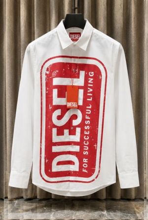 DIESE_L WHITE  RED PRINTED IMPORTED SHIRT