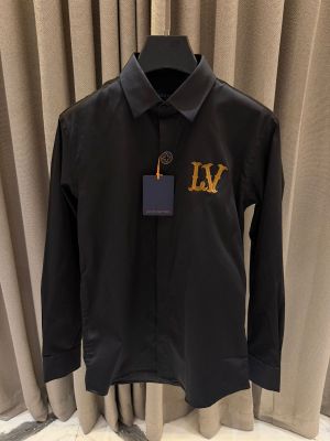  Loui_s Vuitton Chest Logo Full Sleeves Shirt Black