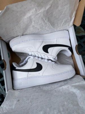 Nik_e Airforce 1 Low White Black Swoosh