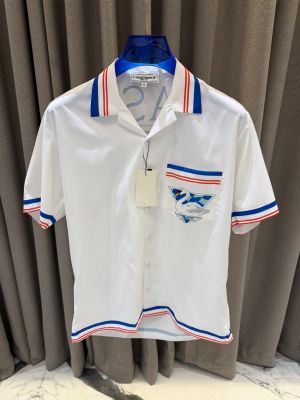 Casablanca Swan Pocket Logo Half Sleeves Shirt White