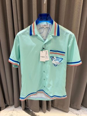 Casablanca Swan Pocket Logo Half Sleeves Shirt Green