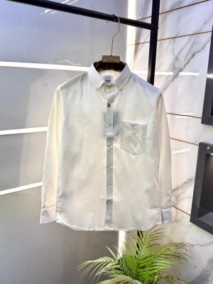 Burberr y White Premium Shirt With Brand Box Packing and Carry Bag F3036-WH