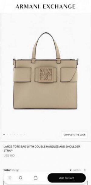 ARMAN_I LARGE LOGO PLACKET SATCHEL HAND BAG WITH DUST BAG & CARRY BAG  - 1776