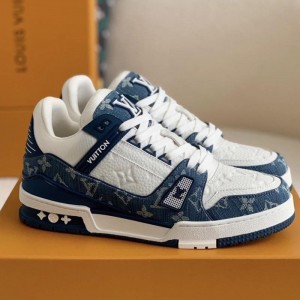 Lou Vui Trainer Monogram Premium Quality Shoes With Kit Original Brand Box Bill Invoice Packaging LOVU