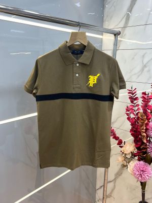 Ralp h Laure n olive Premium Cotton Matty  fabric Polo Tshirt with Front Design and Embroidered Logo brand box 3825